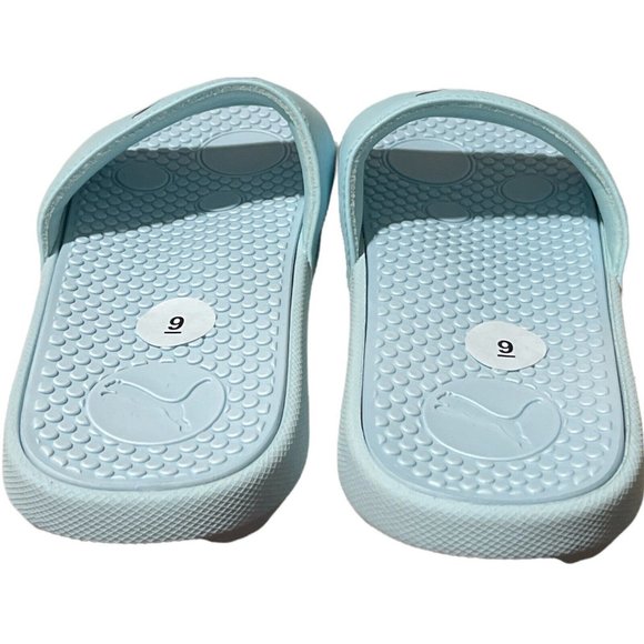 🌹Women’s Slides Size 9 PUMA Cool Cat Style: 371016 17 Blue Glow Silver - Picture 3 of 11